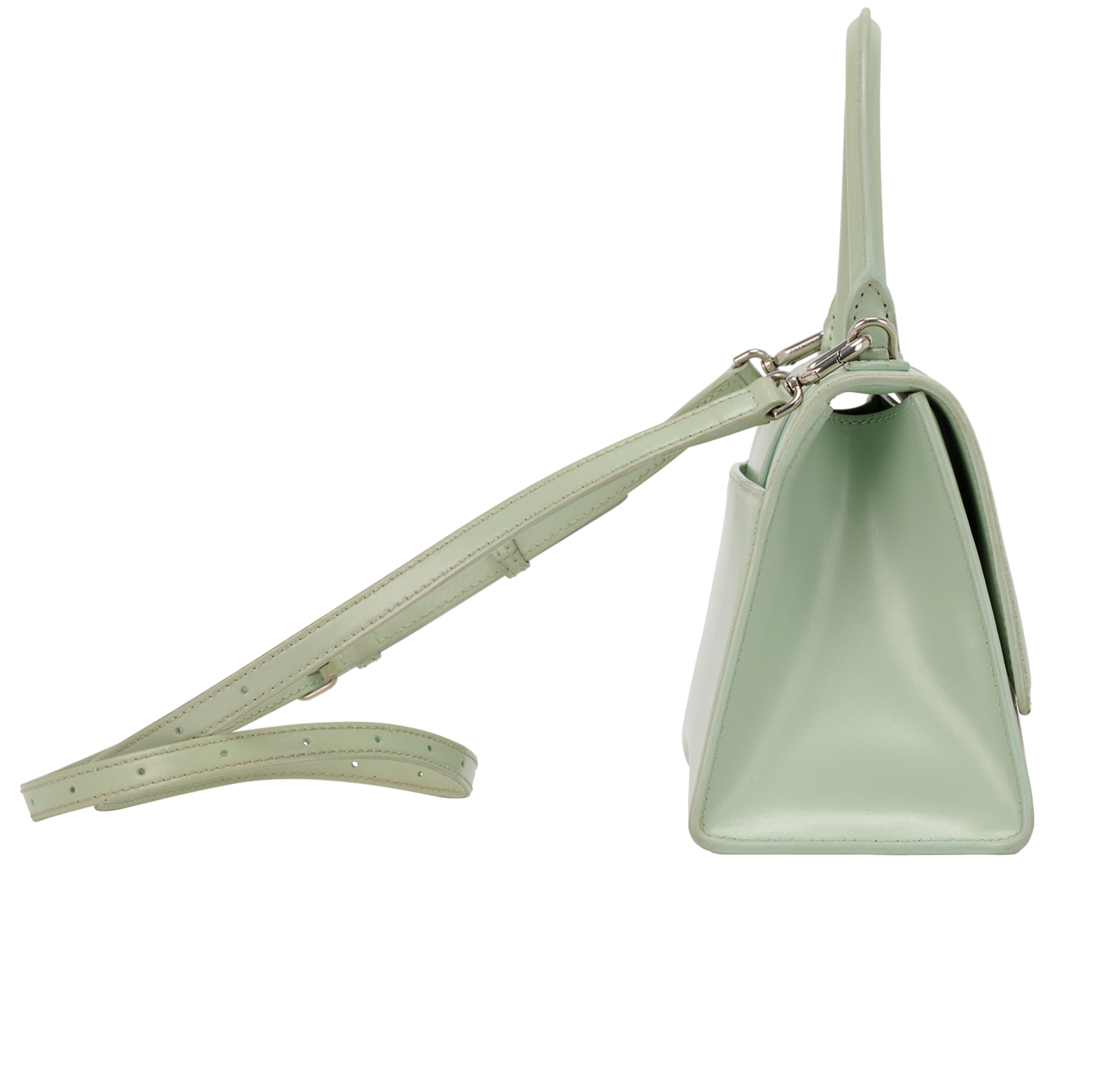 Small Hourglass, &pound;450, Handbags, Green, Leather, Side view